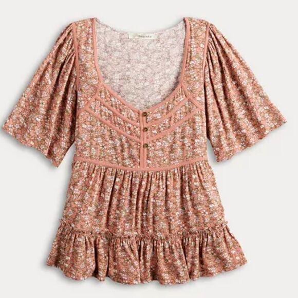 🤸‍♀️3 for 12🤸‍♂️ Rewind Juniors XS Short Sleeve Babydoll Top - Picture 1 of 6